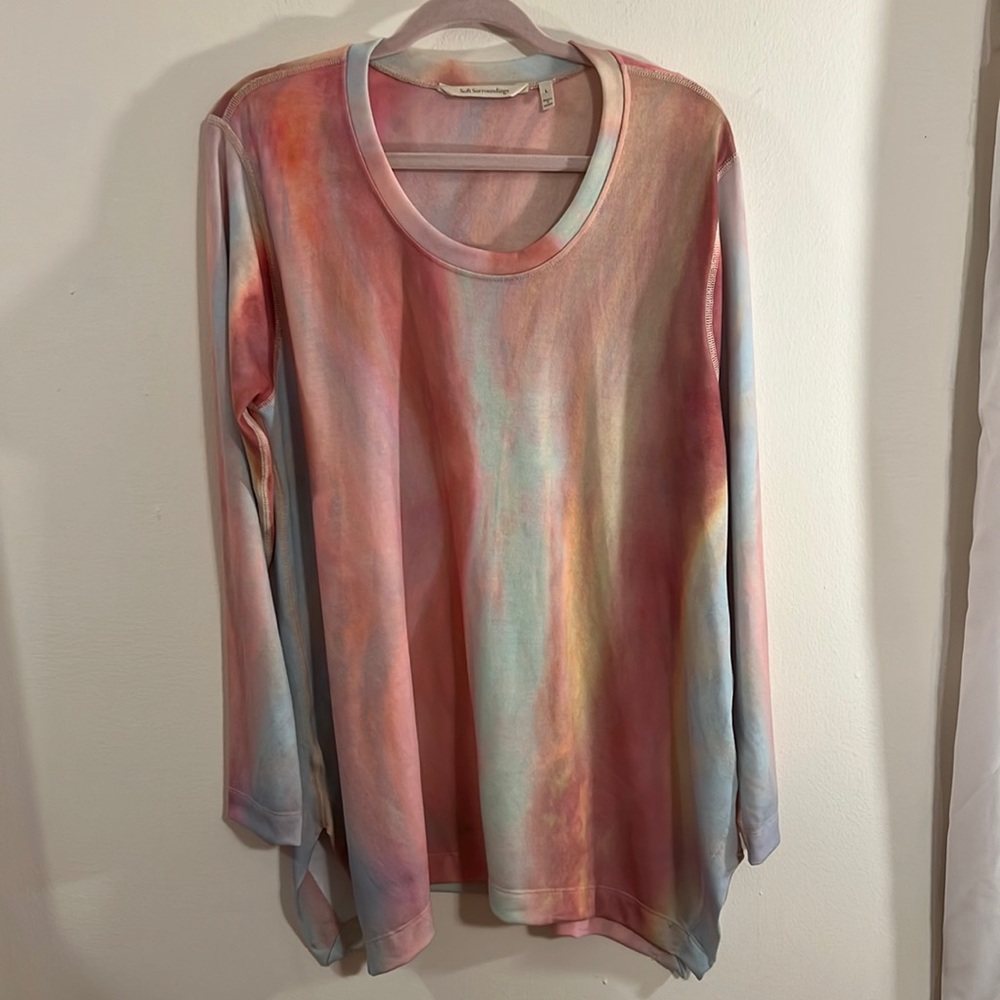 Soft surroundings Bermuda bay tie dye tunic top